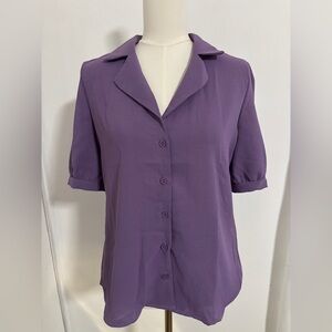 Purple Blouse Size Medium Short Sleeve Blouse SKU 15